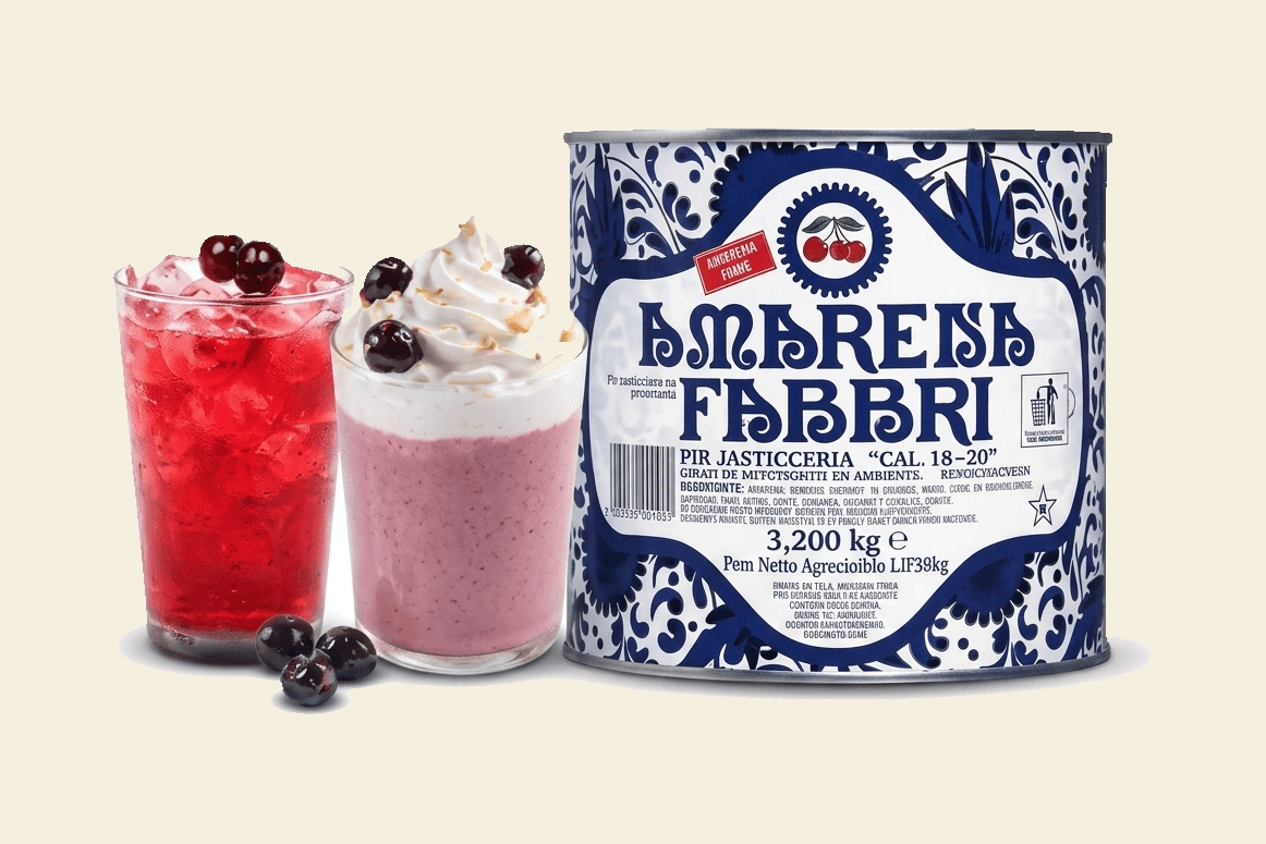 Caldas, xaropes Fabbri e amarena para sorvete e milkshake